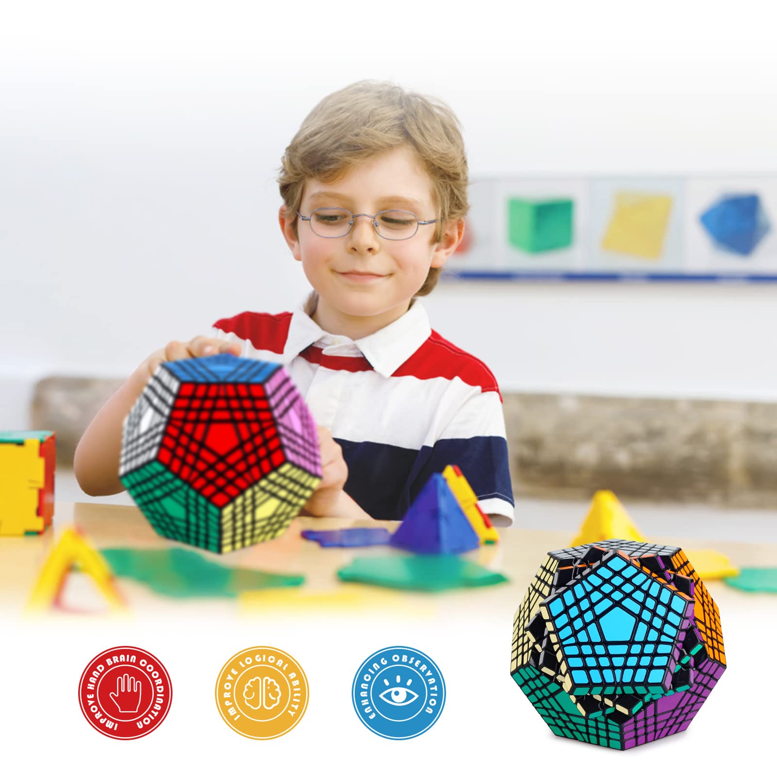 Amazon.com: Ganowo Megaminx Speed Cube Gigaminx 5x5 Cubes Brain